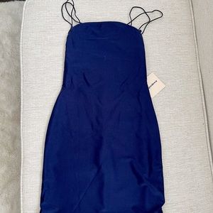 Super down Metallic Blue Mini Dress